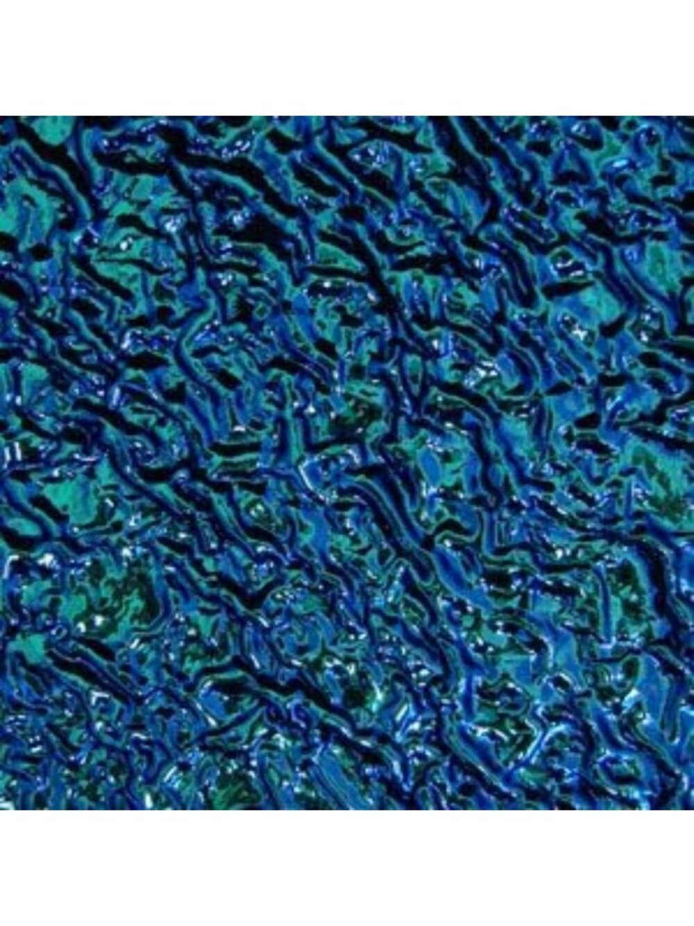 Dichroic Ripple Glass 4"x4" Pink Teal on Black - 90 Coe Art Glass Tile